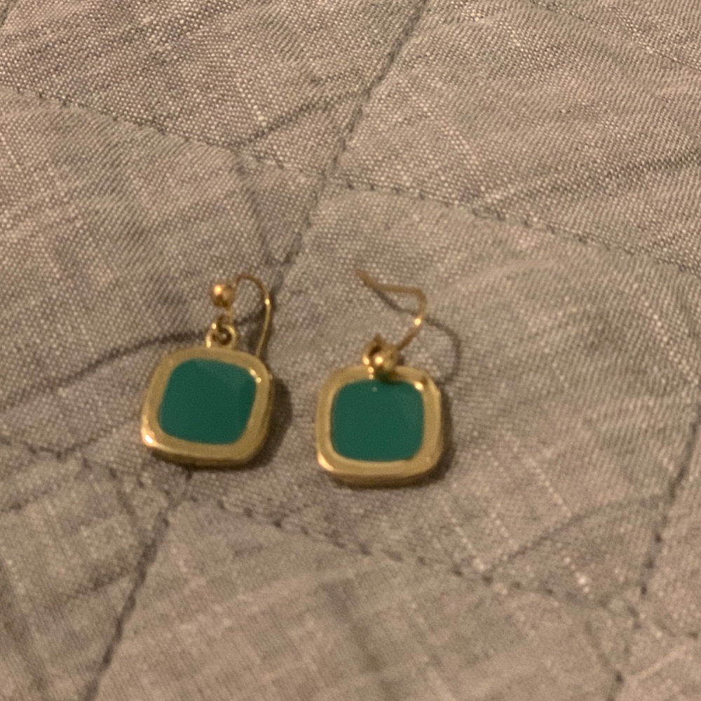 Teal & Silver Dangly Earrings